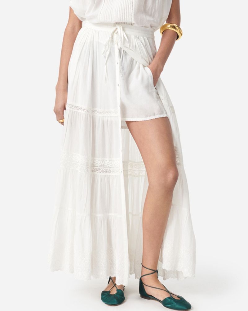 Model billede af Vanessa Bruno Caravelle Skirt Blanc Hvid