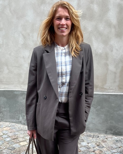 Harris Wharf London Blazer Rayon Ebony Grey