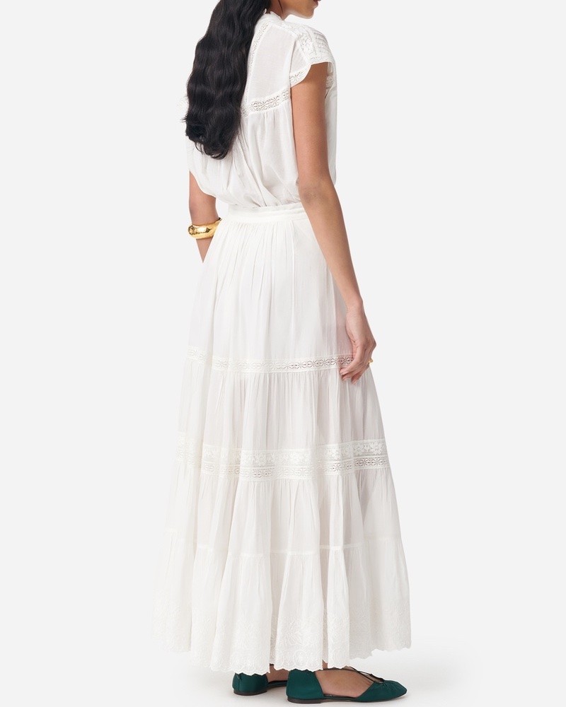 Vanessa Bruno Caravelle Skirt Blanc Hvid på model set bagfra