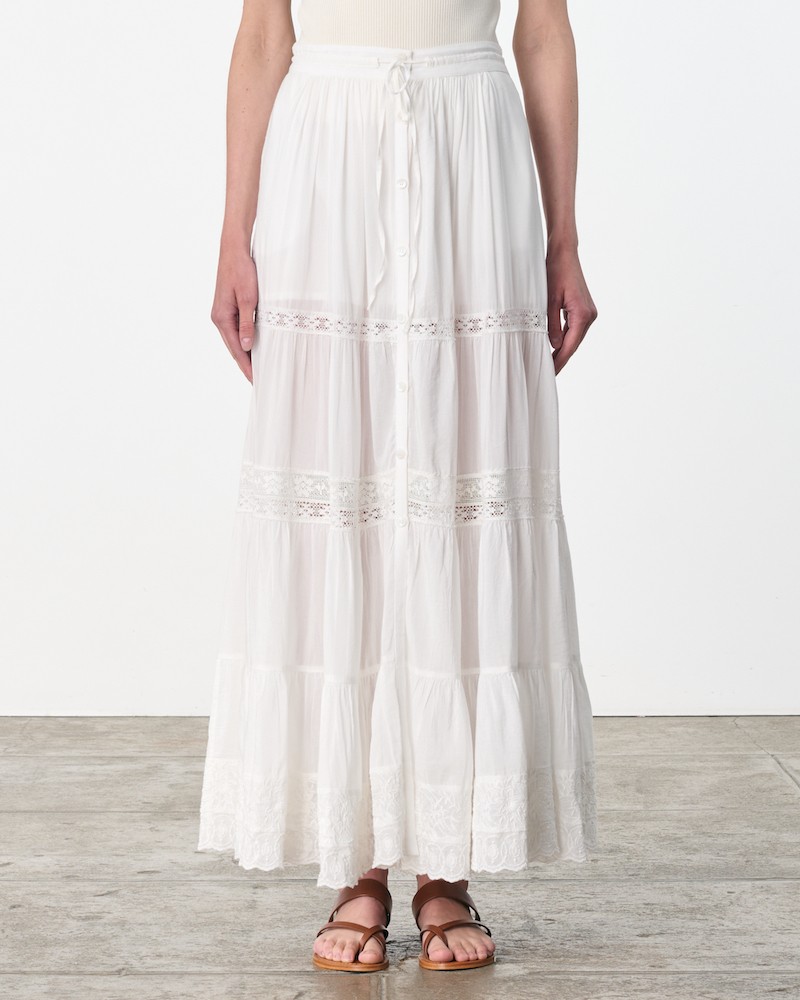 Model billede af Vanessa Bruno Caravelle Skirt Blanc Hvid Nederdel