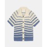 Pack shot af Closed C96740 Polo Cardigan Stone Blue Stripe
