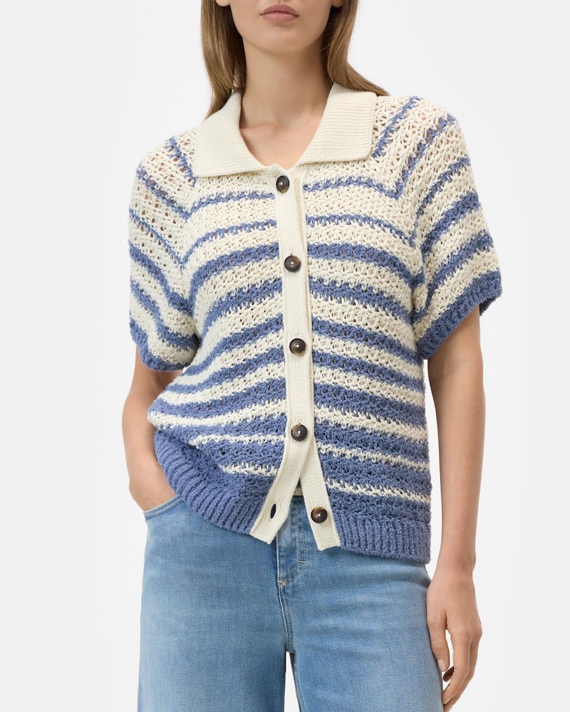 Model billede af Closed Polo Cardigan Stone Blue Stripe