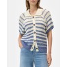 Model billede af Closed Polo Cardigan Stone Blue Stripe