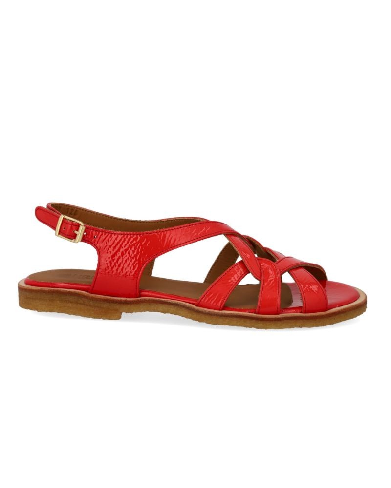 Pack shot af Angulus 5870 Sandal Rød Lak Sandal på Hvid baggrund