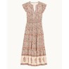 Pack shot af M.A.B.E Della Print Maxi Dress Rust/Khaki