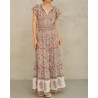 Model billede af M.A.B.E Della Print Maxi Dress Rust/Khaki