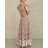 Model billede bagfra af M.A.B.E Della Print Maxi Dress Rust/Khaki