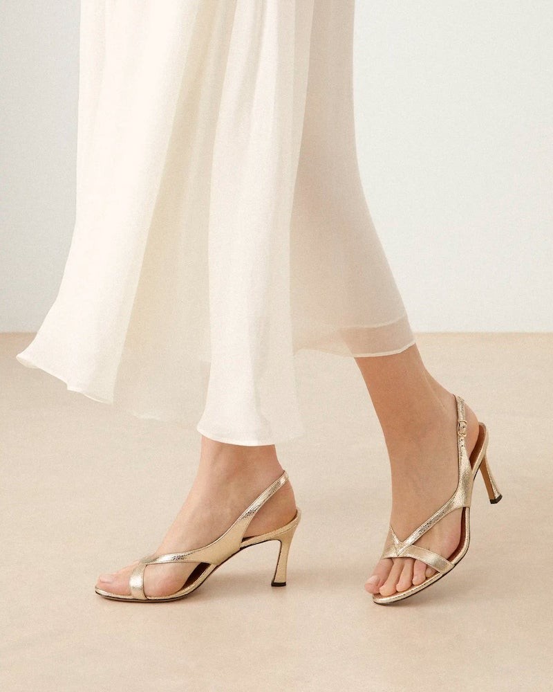 Rivecour Høj Sandal 798 Platin Golden på model