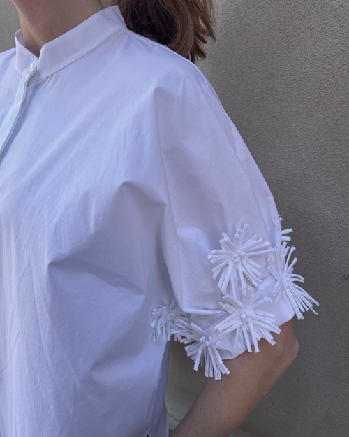 Detalje billede af applikationer på Meimeij Shirt Poplin White