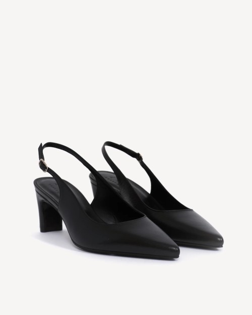 Dico Copenhagen Liz Slingback Calfskin Black sort pump på neutral baggrund
