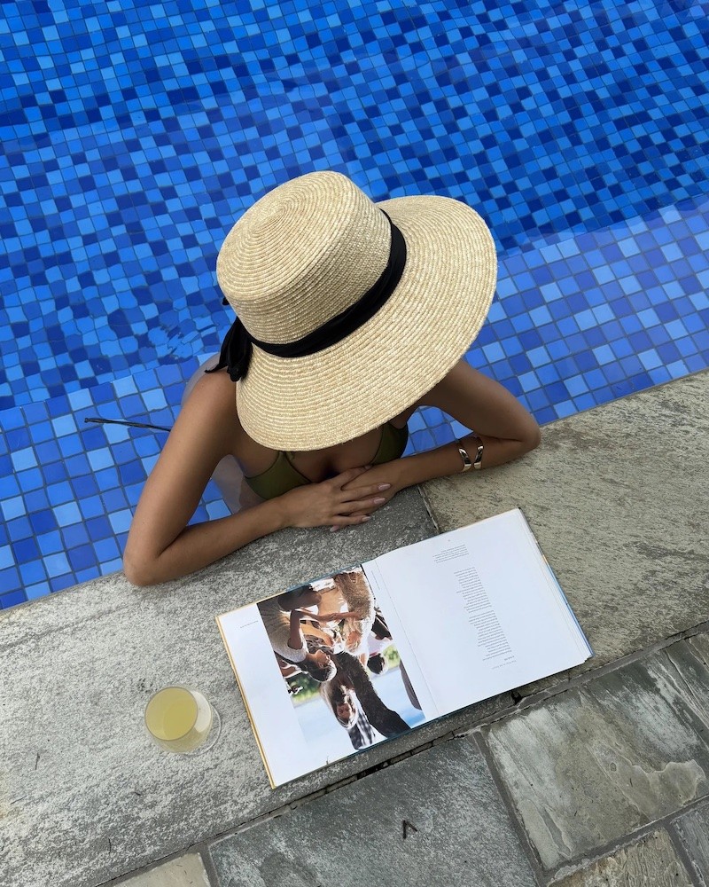 Model billede af Bronté Vera Raffia Hat With Scarf Naturel