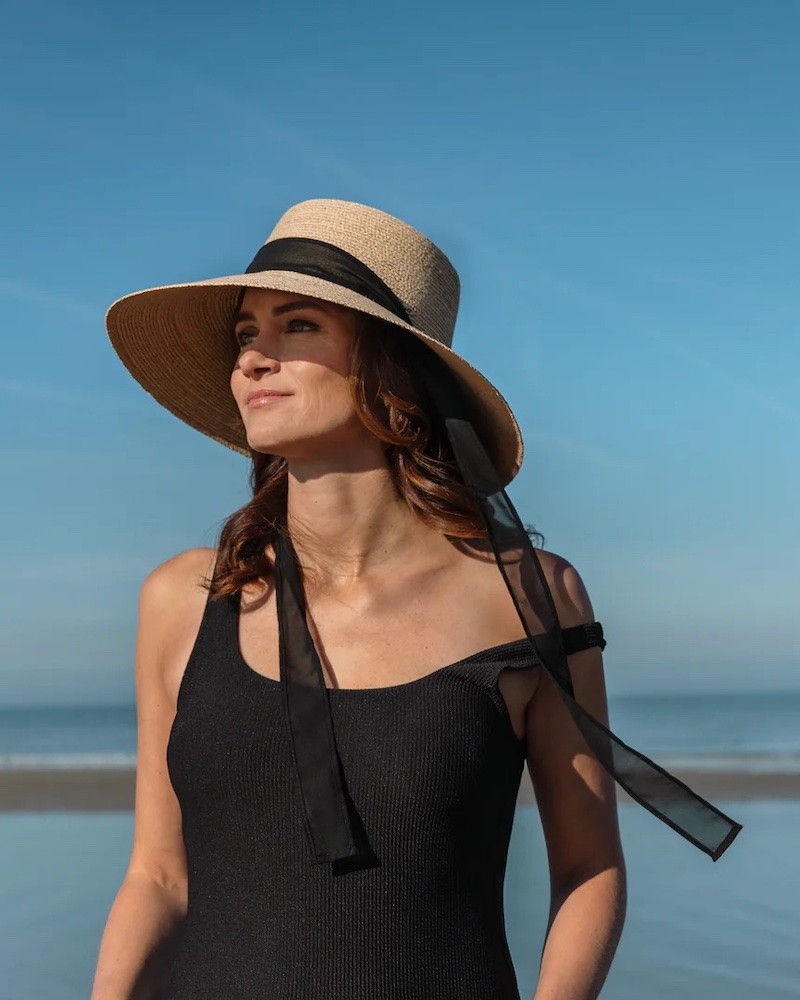 Model billede af Bronté Vera Raffia Hat With Scarf Naturel