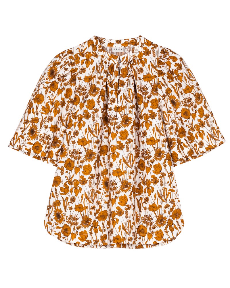 Pack shot af Apof Nira Blouse Mono Muse på hvid baggrund