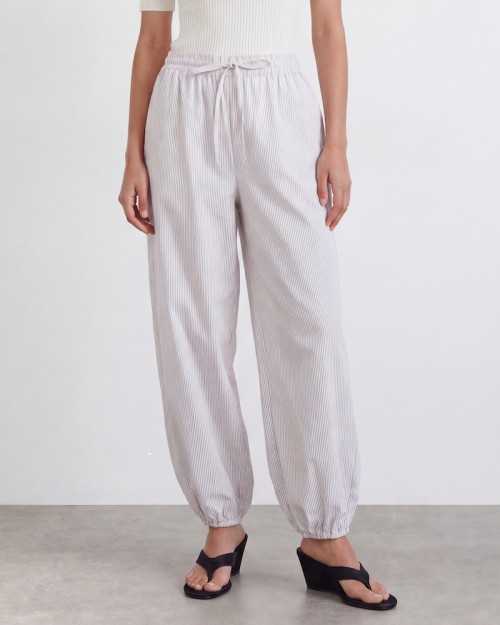 Leveté Room Riss 1 Pants Striped Brown/White