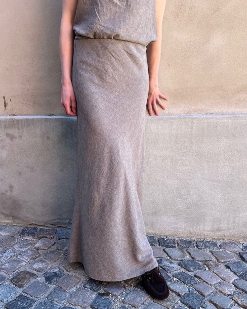 Leveté Room Naja 43 Skirt Brown Melange