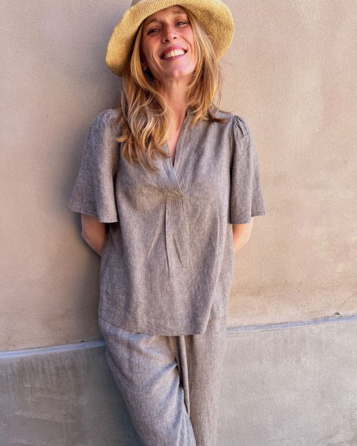 Leveté Room Naja 32 Blouse Brown Melange