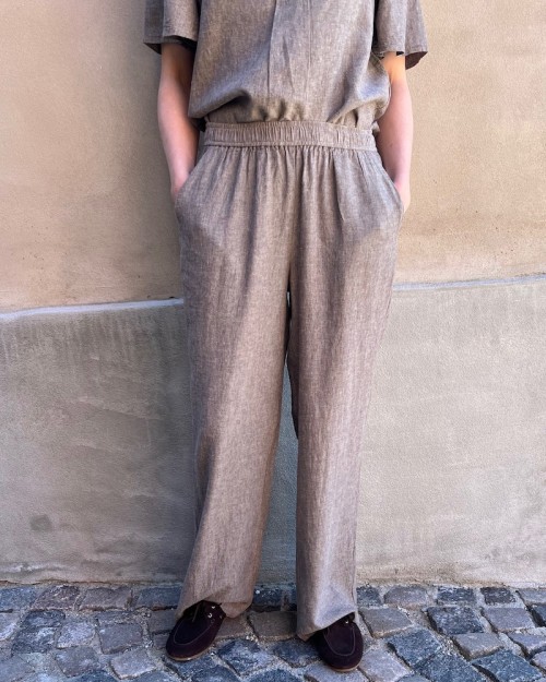 Leveté Room Naja 7 Pants Brown Melange