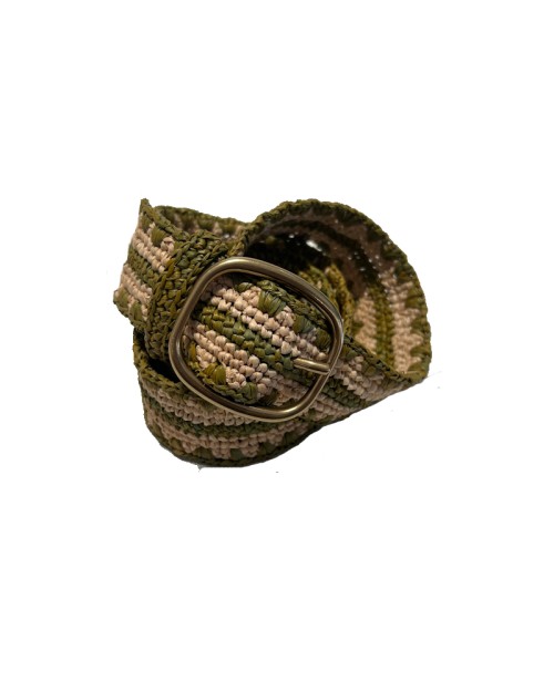 Gerard Darel Paloma Raffia Belt Khaki