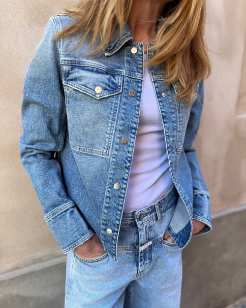 Closed Utility Denim Jacket Mid Blue