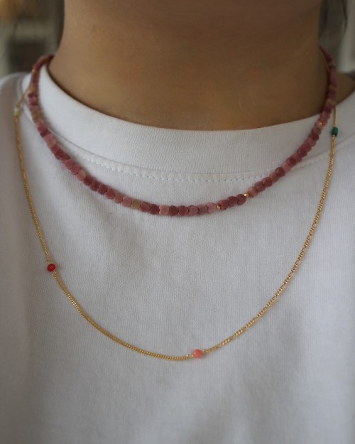 Stine A Pink Love Hearts Necklace
