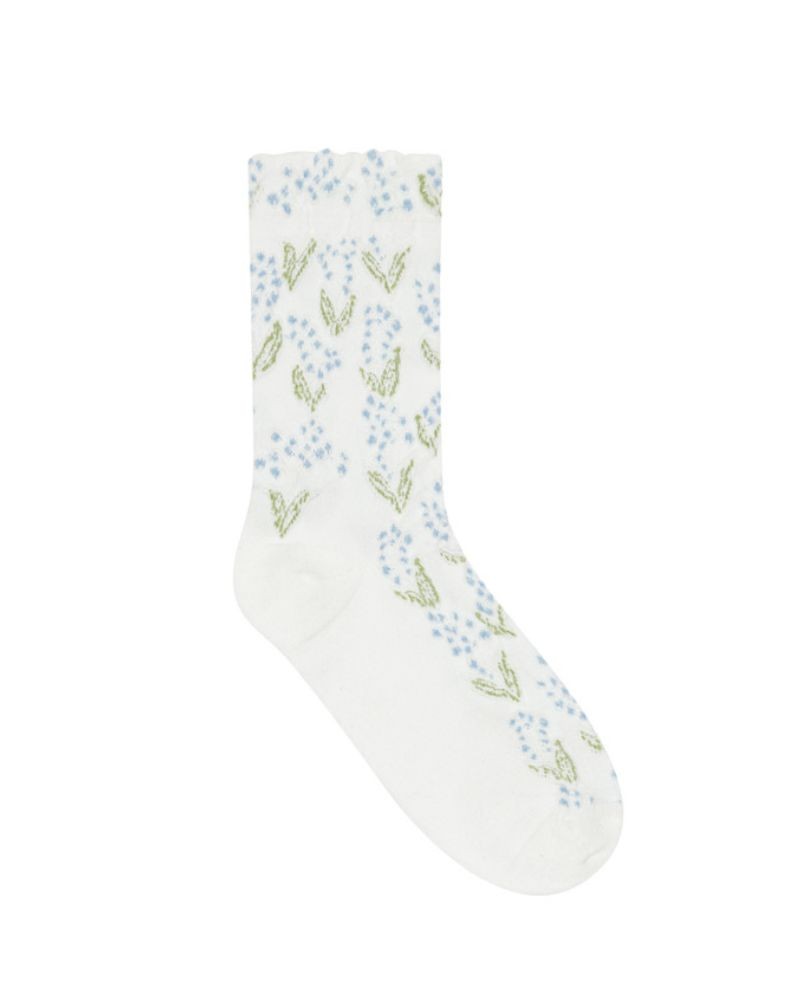 Pack shot af Plissé Copenhagen Delfi Sock White Hvid Strømpe