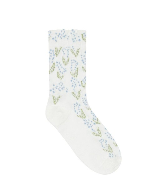 Pack shot af Plissé Copenhagen Delfi Sock White Hvid Strømpe
